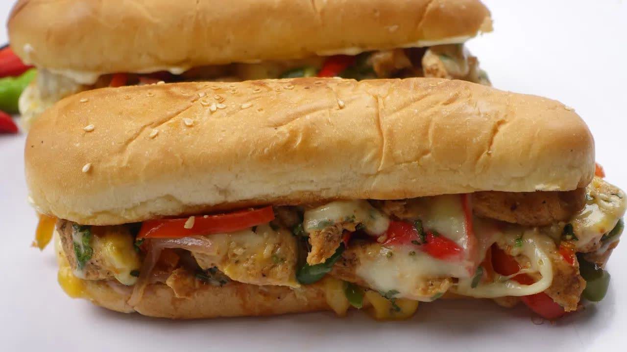 Chicken Fajita Sandwich/Burger រូបមន្តរហ័ស និងងាយស្រួល TNAOT